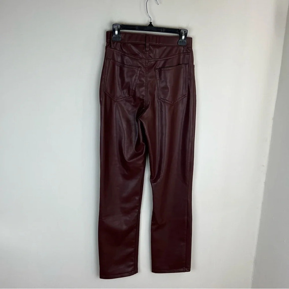 Abercrombie and Fitch The 90s Straight Ultra High Rise Leather Pant Brown 27 / 4 - Picture 5 of 6